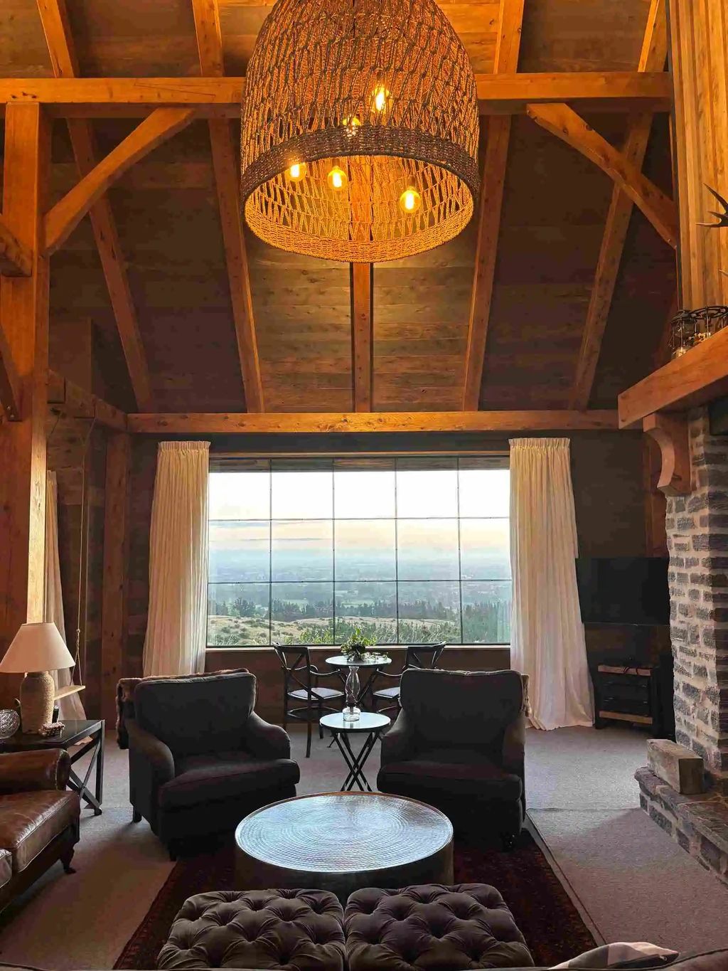 Elegant award winning interior luxury home timber frame barn home North Canterbury